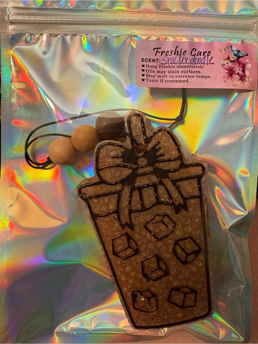 Brown Car Diffuser Hanging Charm - Milk Doodle Scent